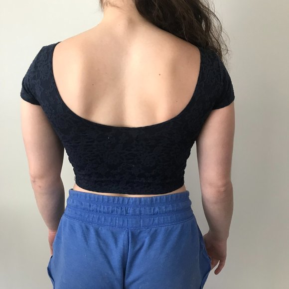 Abercrombie & Fitch Blue Cropped Top Size Small - Picture 3 of 4